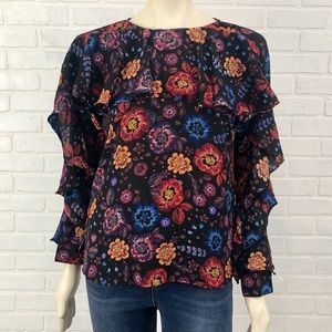 Kate & Mallory ruffle chiffon floral blouse
